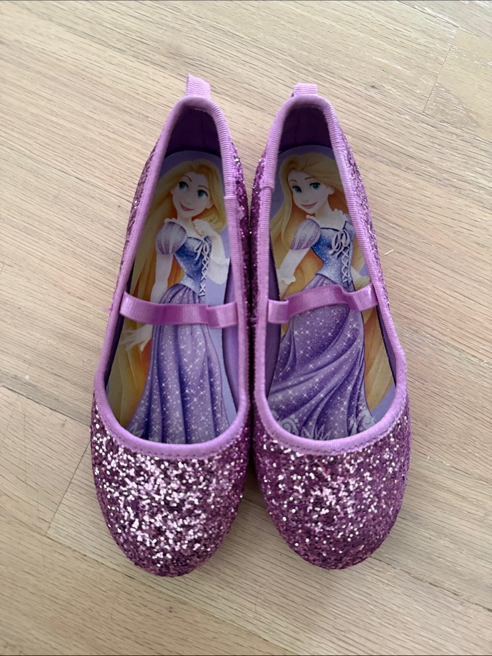 H&M Girls' Purple Glitter Princess Slip-On Flats